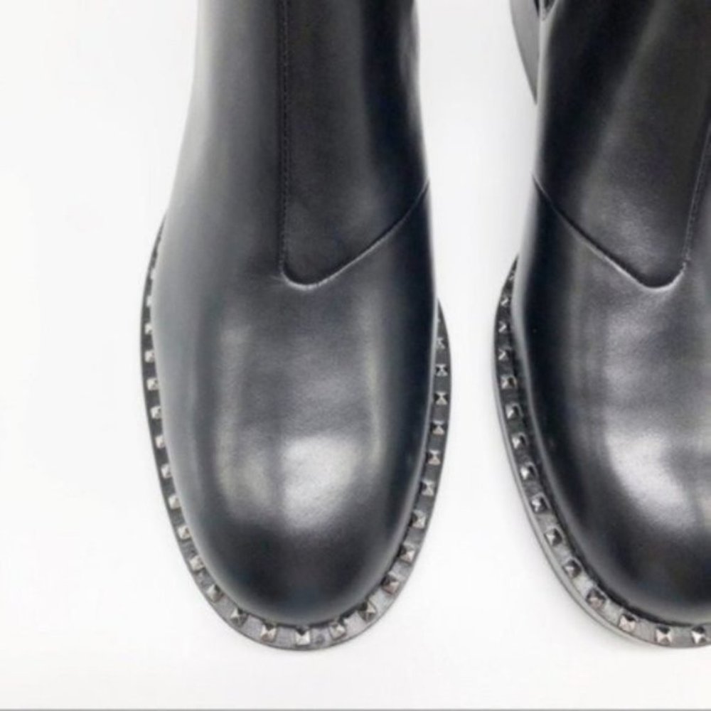 ASH Wino Black Leather Studded Chelsea Boot 37 - Picture 4 of 8